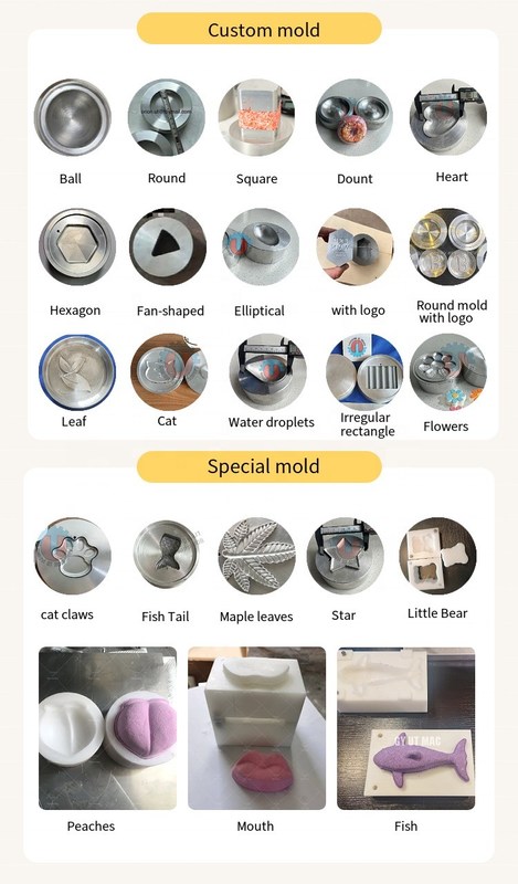 Машина для изготовления шаров для ванной бомбы 65 мм Металлическая полусфера с прокаленным краем пузырьковая ванная плесень