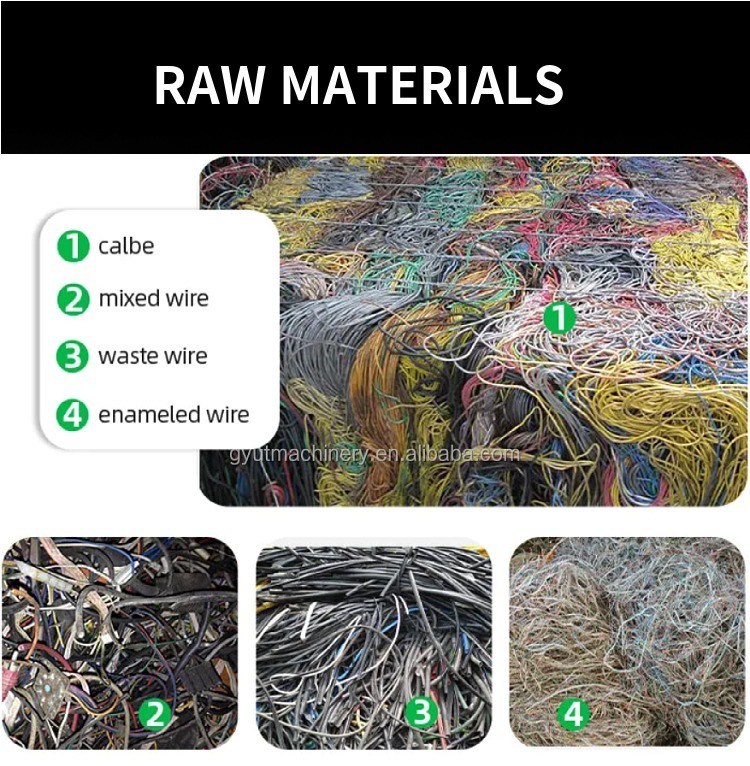 Поддерживающая однофазная кабельная шлифовальная машина для переработки отходов металлических проводов