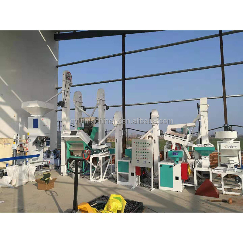 Фермы Функция рисовой мельницы 15тонный мини автоматический рисовой мельницы завод для измельчения коричневого риса
