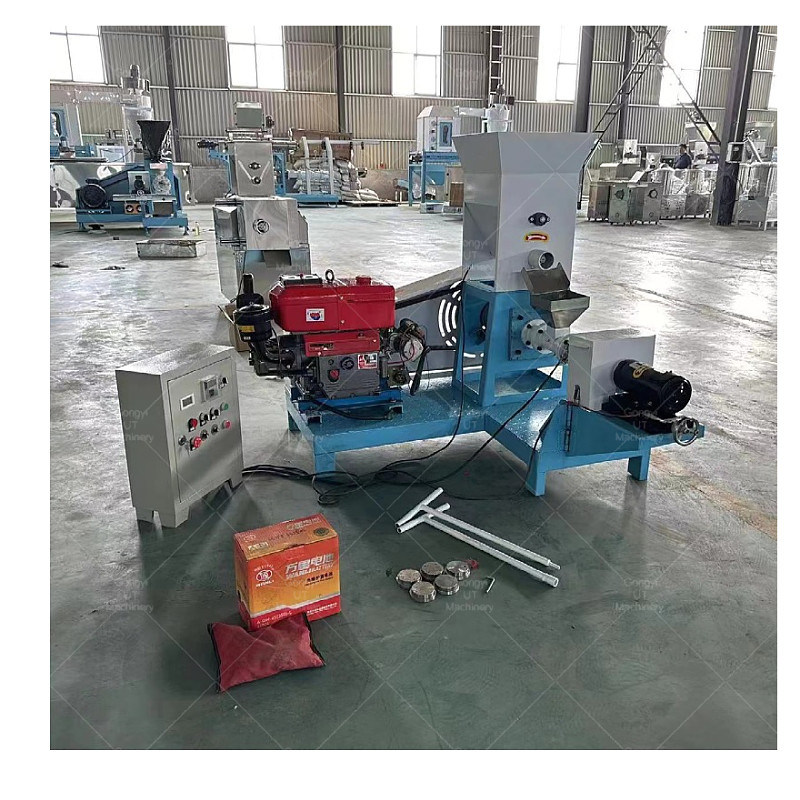 UT Машины 100-150 кг в час Дизельный двигатель Плавучая рыбная корма Пелет экструдер Сделано